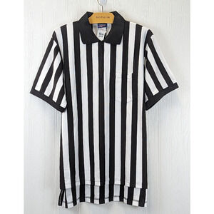 Dalco Athletic Referee Polo Shirt T-Shirt Black & White Quarter Zip Size Large